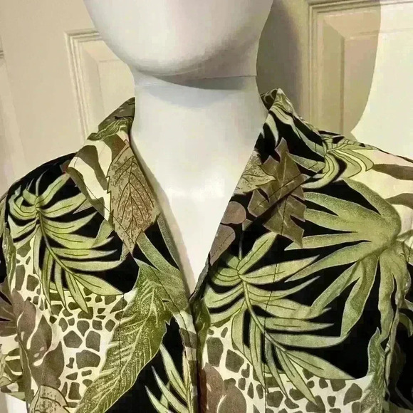 VTG SunBay Cottons Beach Animal Rayon Cruise Womens 2 PC Capris Pants Top Set - Picture 6 of 16